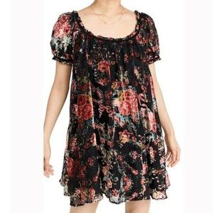 Free People Beautiful Blooms Velvet Mini Dress Small